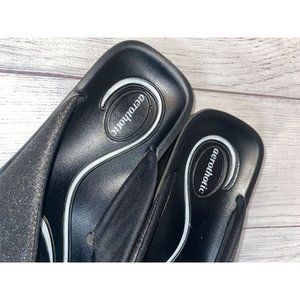 Aerothotic Women's Shoes L0302 Lether open toe casual, matt black, size 36